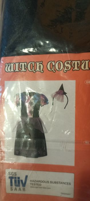 Costum petrecere Halloween vrăjitoare fete 134-140