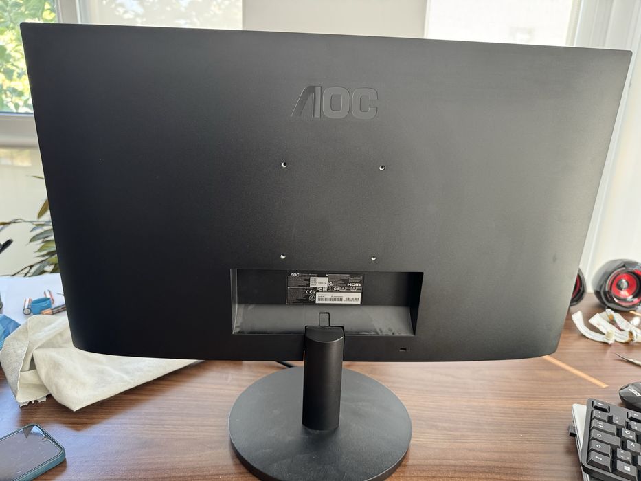 Monitor AOC, 27", IPS, 4K, UHD, 60Hz, 4ms, HDR10, FlickerFree, Boxe 2W x 2, HDMI, DisplayPort, U27B3A, Negru [U27B3A]