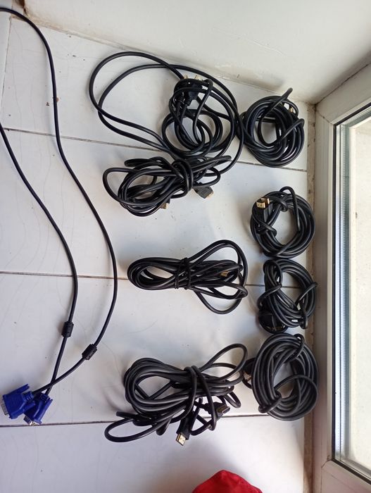 VGA HDMI шнуры 3-5 метров