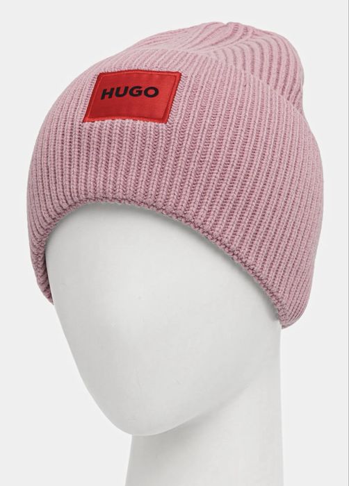 Шапка Hugo, цвят пепел от рози