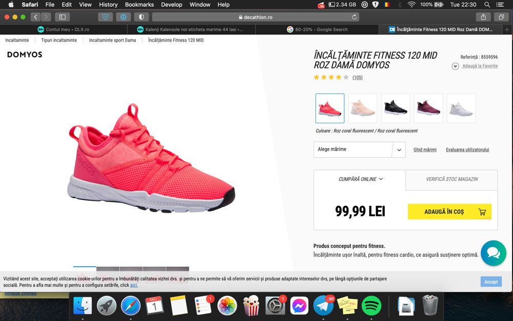 Adidasi fitness Domyos dama nou etichteta marime 40