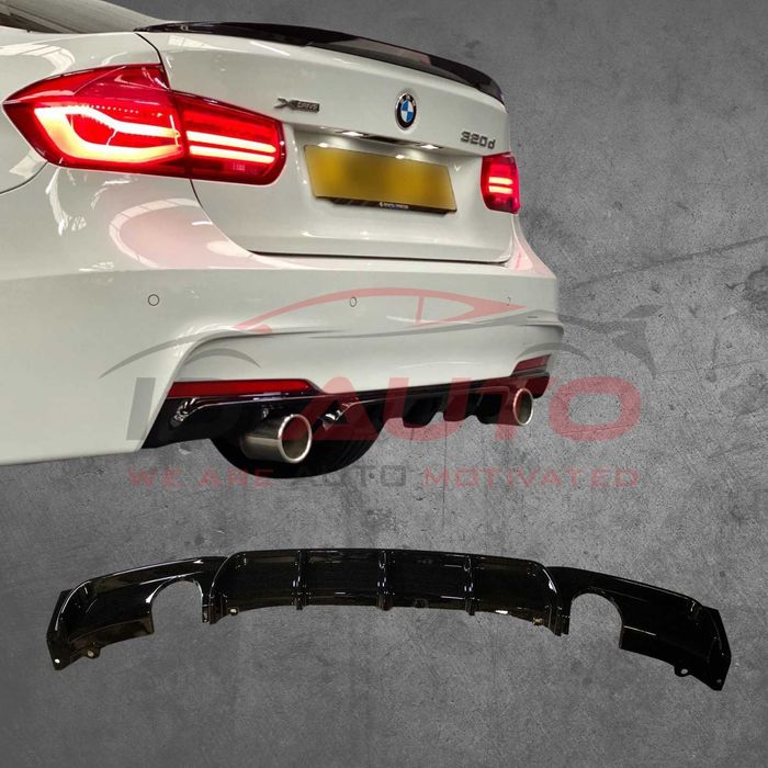 Заден двоен дифузьор за Bmw F30 за M-Tech, бмв ф30, черен, спойлер