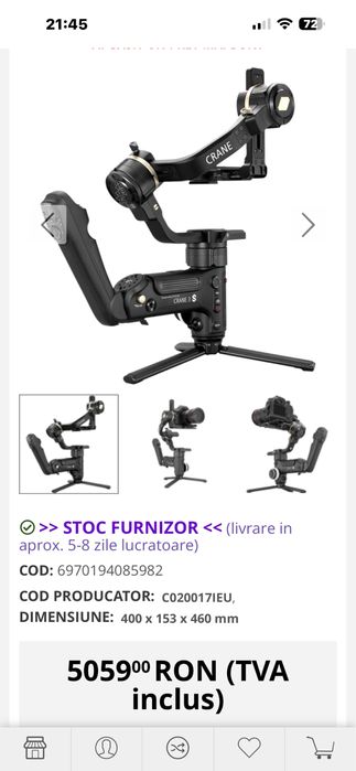 Crane 3S Stabilizator pe 3 axe