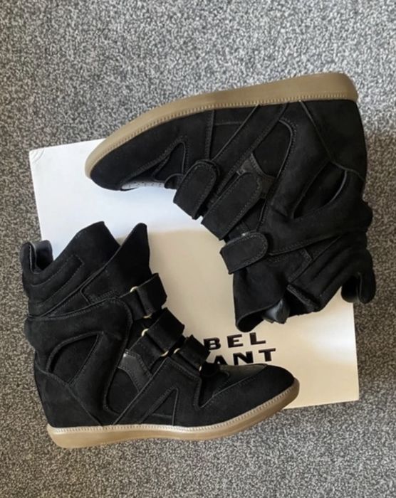 ghete sneakers Isabel Marant Bekett marime 37 38 negru bej Balenciaga