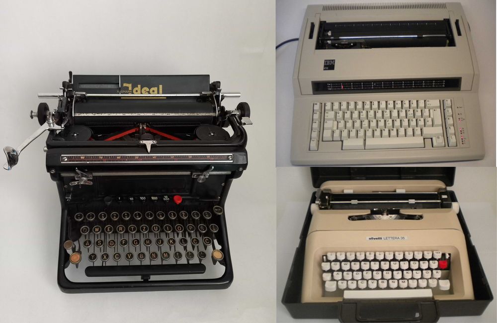 Masina de scris OLIVETTI LETTERA 35 , IBM 6715-001 si Ideal Naumann