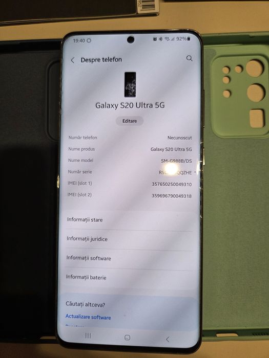 Samsung Galaxy S20 Ultra impecabil + 1 folie noua Alien + 2 huse