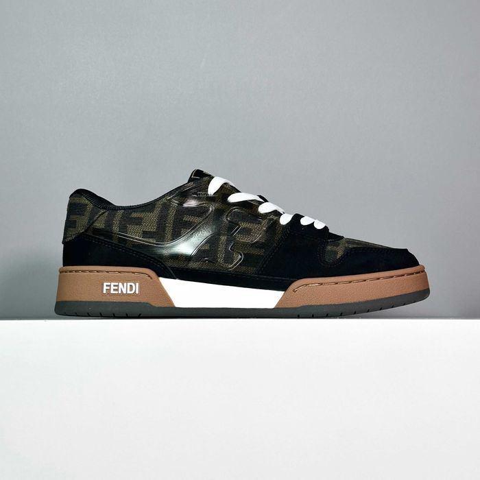 Fendi Match Low-Top Sneakers FF Monogram Tobacco Black