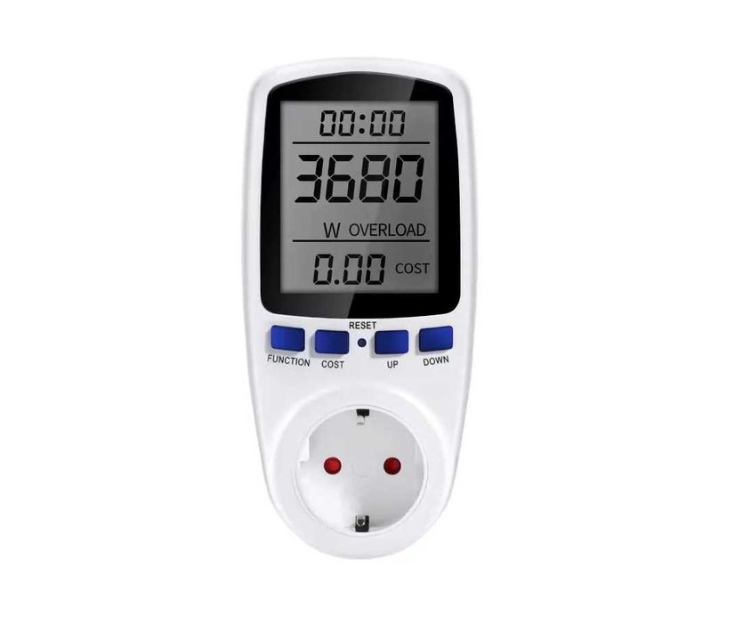 Ватметър Енергомер Контакт 220V LCD Измервател на Мощност и Консумация на Електроенергия, електромер