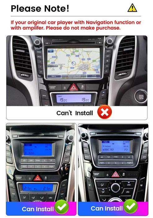 Navigatie Android 14 Hyundai I30 2011-2017 1/8 Gb Waze CarPlay +CAMERA