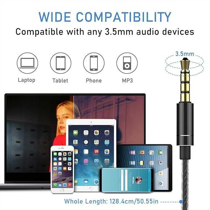 Bluetooth кабелни слушалки с микрофон Blukar