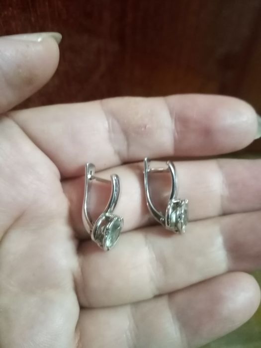 Серьги серебро с иолитами