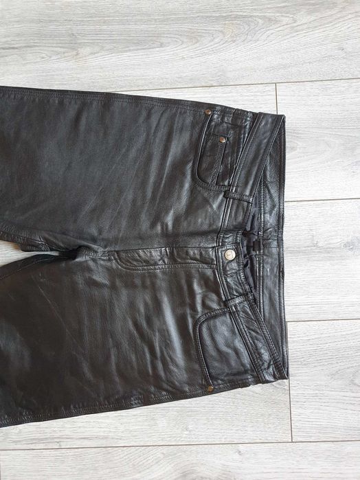 Pantaloni de piele HIGHWAY 1 (rock, motor) - Marimea 50 (Talie 87 cm)