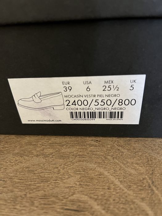 Loafers piele intoarsă Massimo Dutti bleumarin