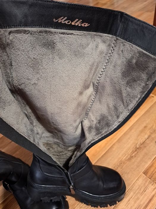 Сапоги коженные зимние