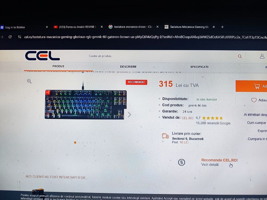 Vand tastature gaming mecanica bluetooh/fir