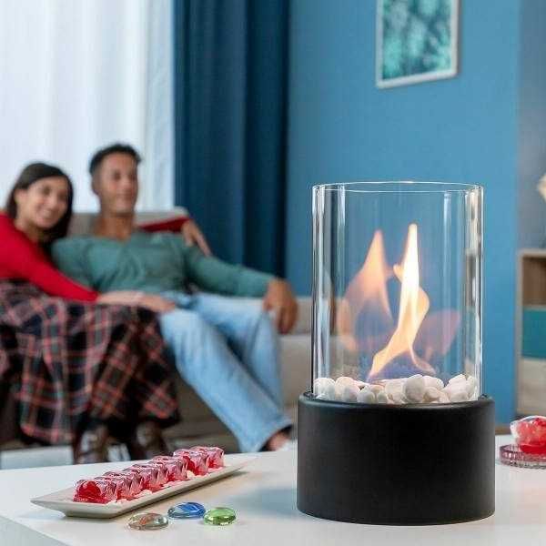 Semineu decorativ portabil pe bioetanol 28x16 cm fara fum sau miros