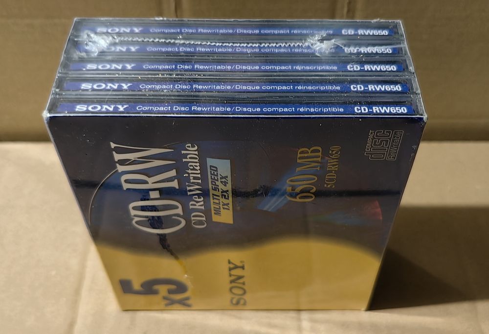 CDRW rewritable 5 discuri reinscriptibile Sony CDRW650 set nou sigilat