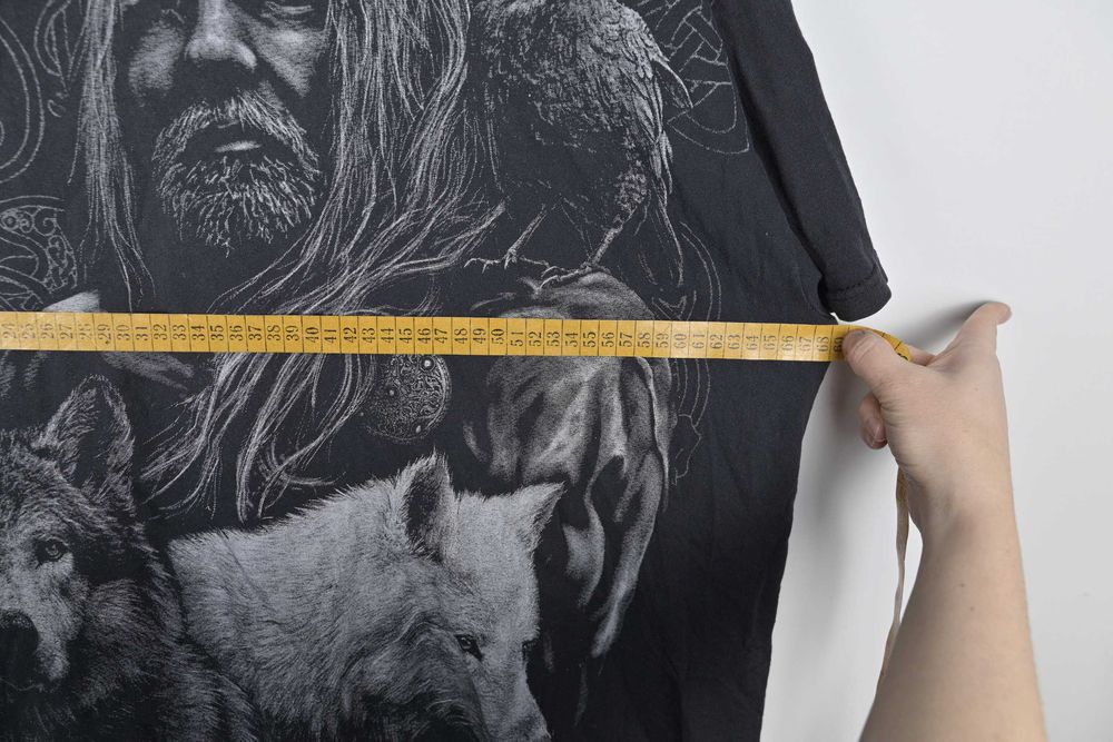 Tricou Valhalla Odin 3XL – negru, print viking, heavy cotton