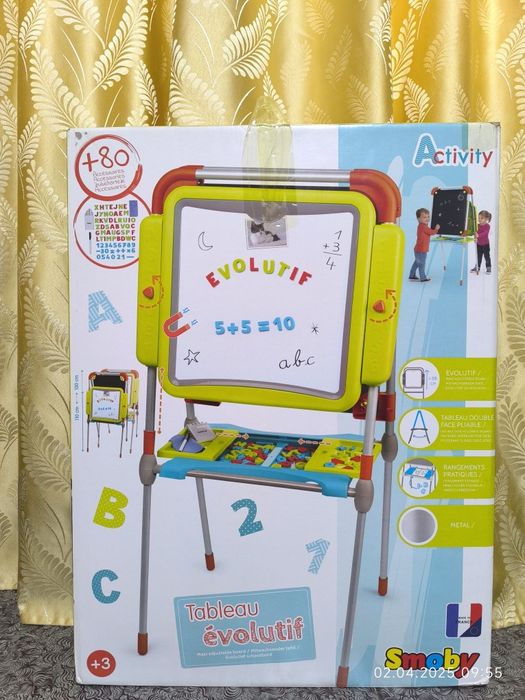 Детский двухсторонний мольберт Smoby (Франция) 3 в 1