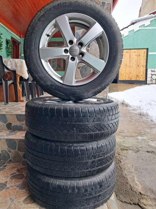 Vând jante aliaj audi 5x112 anvelope m+s