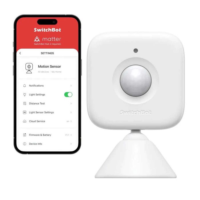SwitchBot Motion Sensor – Интелигентен Сензор за Движение и Светлина