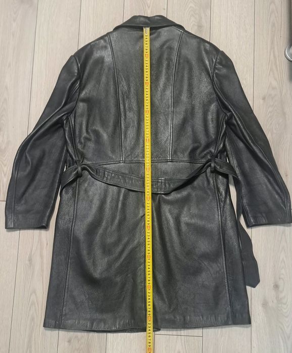 Haină vintage din piele naturală neagră (Mărimea L-XL / 52-54)