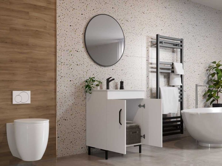 Set Masca Baie + Chiuveta 650 + Oglinda Rotunda Albio