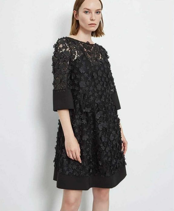 Черна официална рокля 42