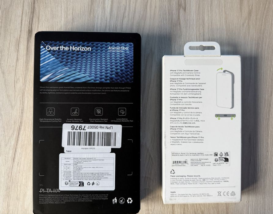 Huse Apple TechWoven iPhone 17/18 pro si Pitaka originala(vetter, benks)