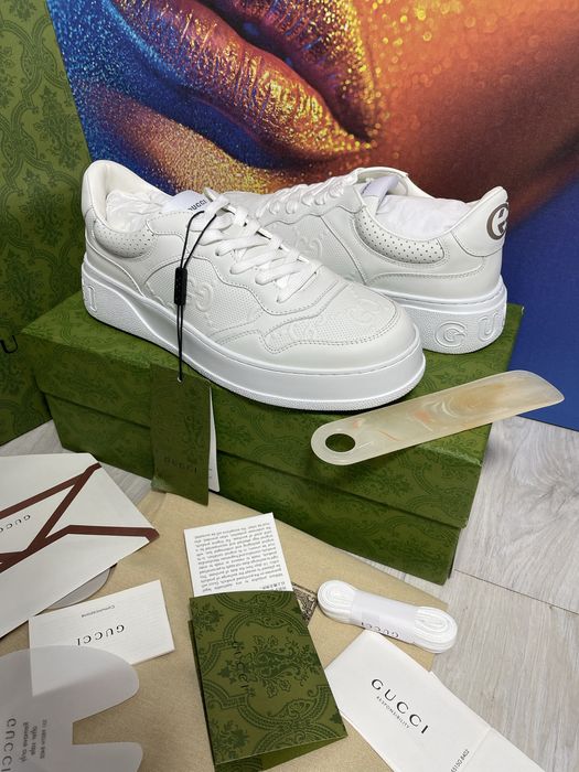 Adidasi Gucci GG piele naturala 100% Full Box colectie noua