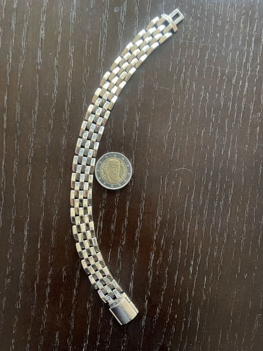 Мъжка златна гривна 14К от бяло злато 585