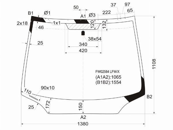 Стекло лобовое  Honda Civic