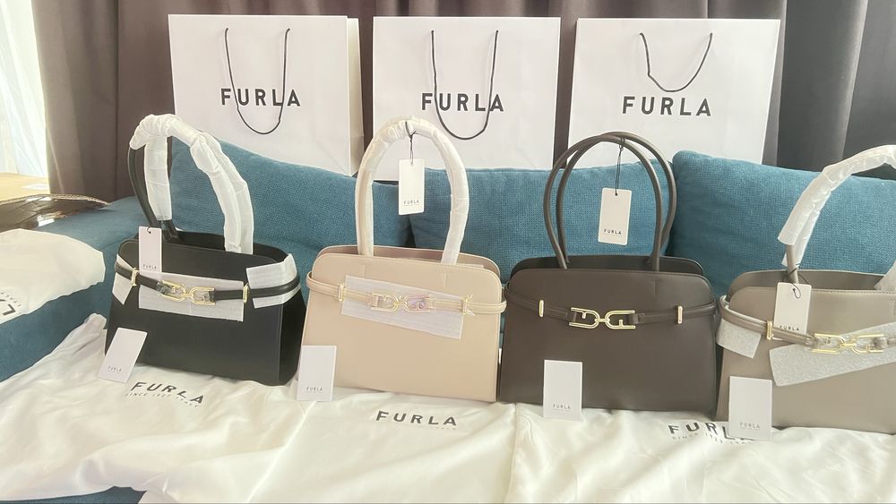 FURLA Meti Nero Cioccolato Stucco,Dalia.100%ориг.М размер,сериен номер