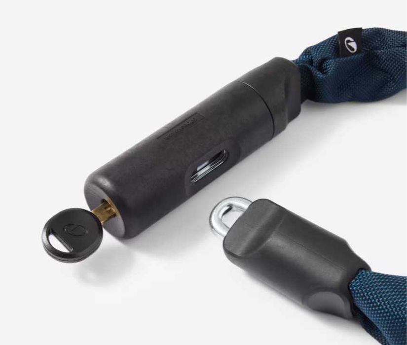 Vand Antifurt bicicletă lanț 500 L Decathlon, lungime 110 cm. Pentru 2 biciclete, Zale de 6 mm, se vinde cu 3 chei.