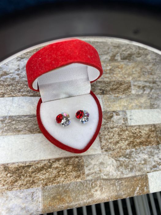Cercei damă, handmade, argint - cristale Preciosa