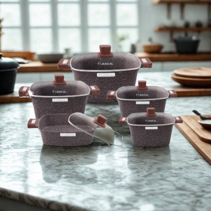 Гранитен комплект касероли от 10 части за кулинарни шедьоври Lexical –