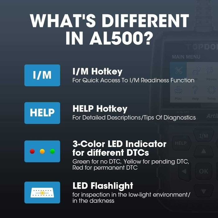 Автодиагностика Topdon ArtiLink 500 OBD обд OBD2 диагностичен инструмент диагностика