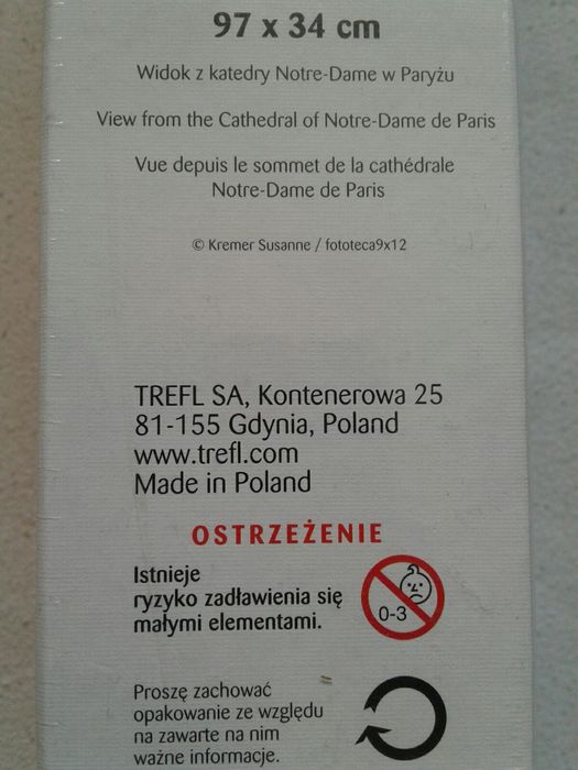 Puzzle Trefl mare (1000p) Panoramic Paris, nou