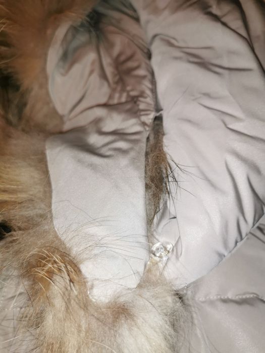 Ново дамско зимно яке с гъши пух, размер S, бежово, дълго