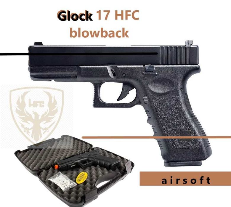 Pistol  G L O C K  HFC Green Gas airsoft blowback HG-185 cutie inclusa
