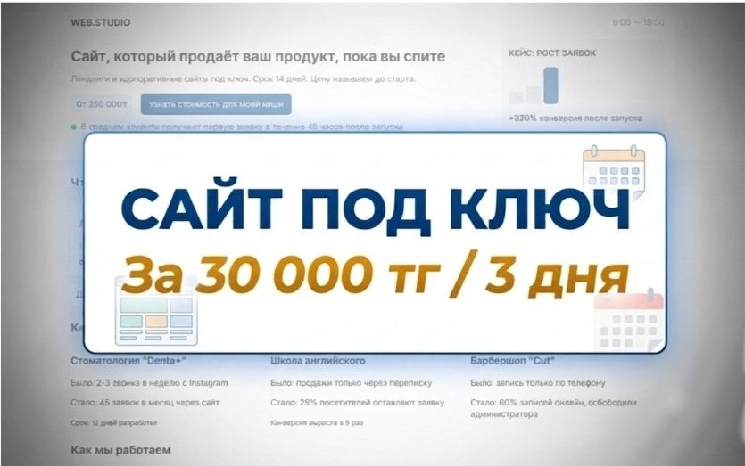Создание сайтов за 30 000 Тг | Скидка 50% | Под ключ