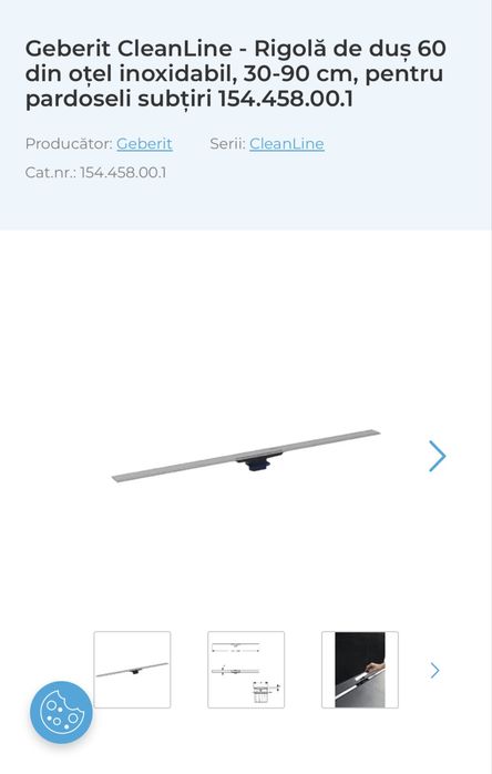 Rigola dus Geberit CleanLine 20