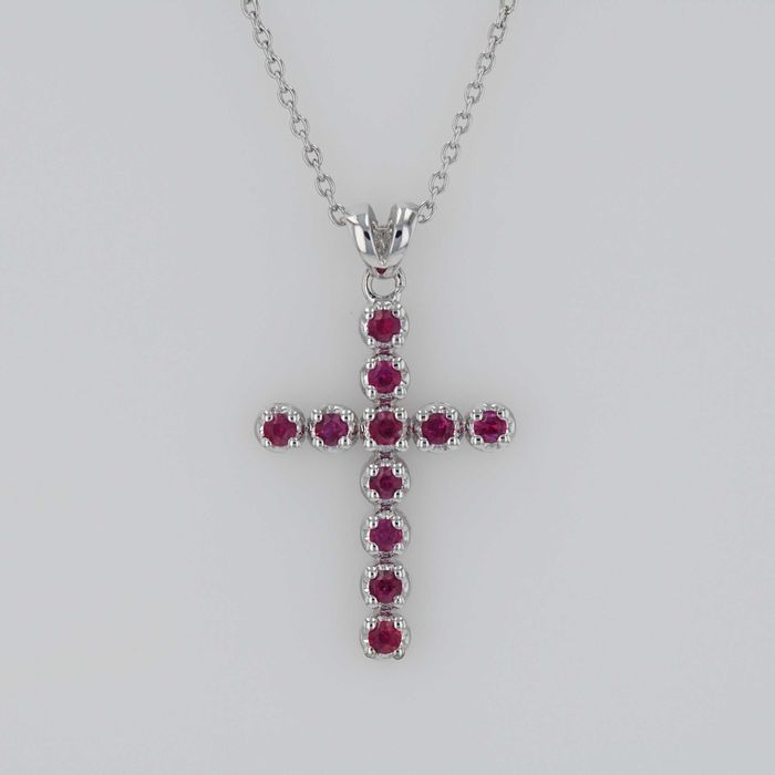 Lant cu cruce din aur alb 18k cod 9400+9401; 9402+9403