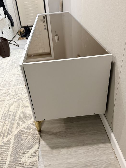 Тумба напольная,белый золотистый