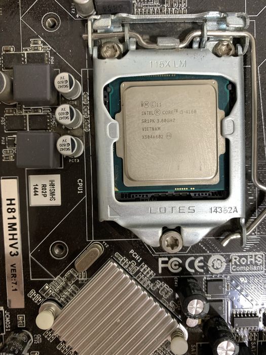 Продам комплект i3 4160+мат.п+кулер+озу