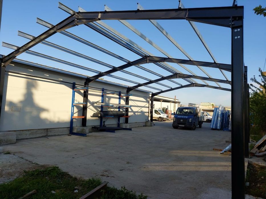 Vand hala metalica de 500mp cu panouri gri antracit proiect montaj