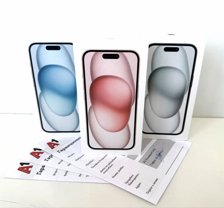 НОВ! iPhone 15 128GB Black / Pink / Blue 2г.Гаранция!