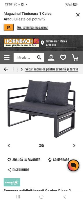 Vand canapea gradina/terasa