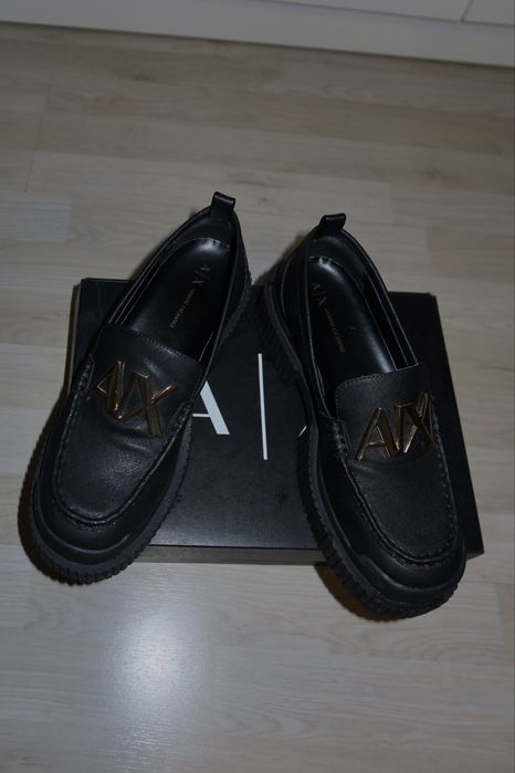 Mocasini negri Armani Exchange, 38