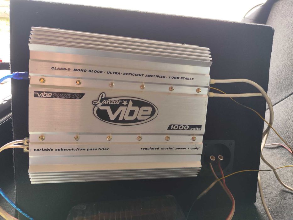 Комплект бас каса Pioneer D12d2 и моноблок Lanzar vibe 1000.1D